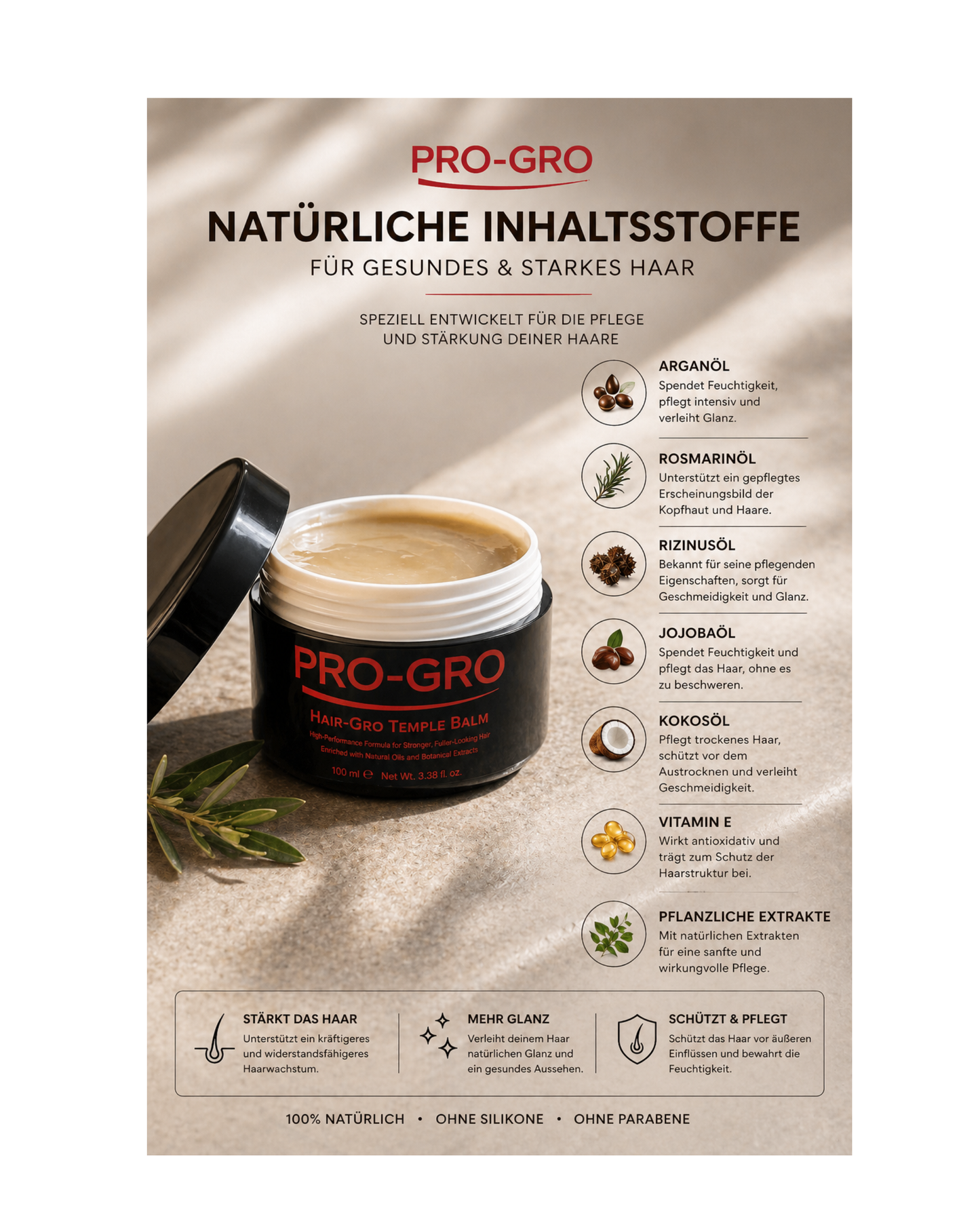 ProGro Hair Grow Temple Balm (100 ml)