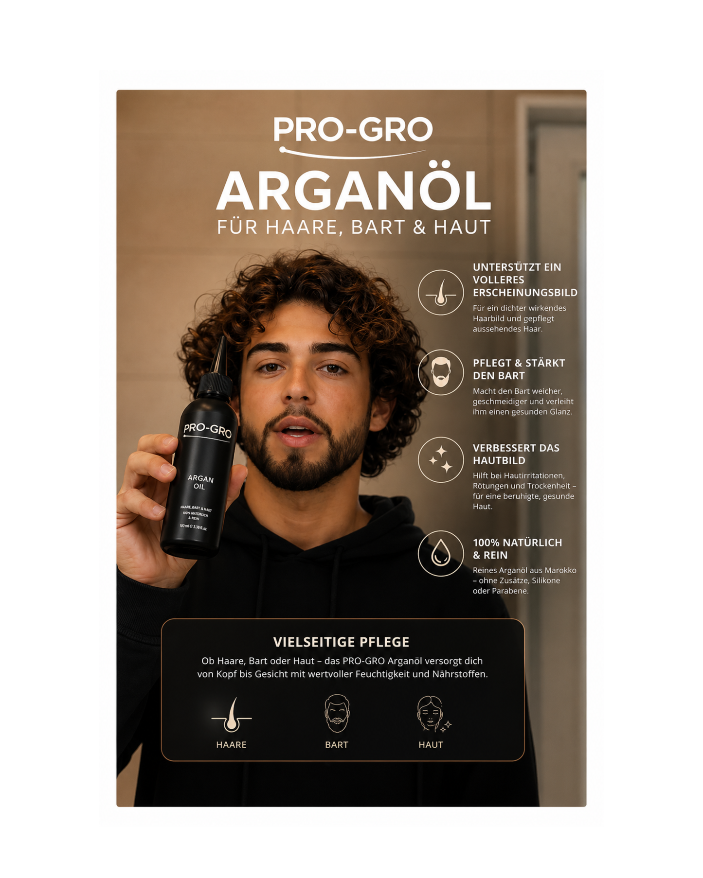 Arganöl 100% Rein & Kaltgepresst – Naturpflege aus Marokko (100 ml)
